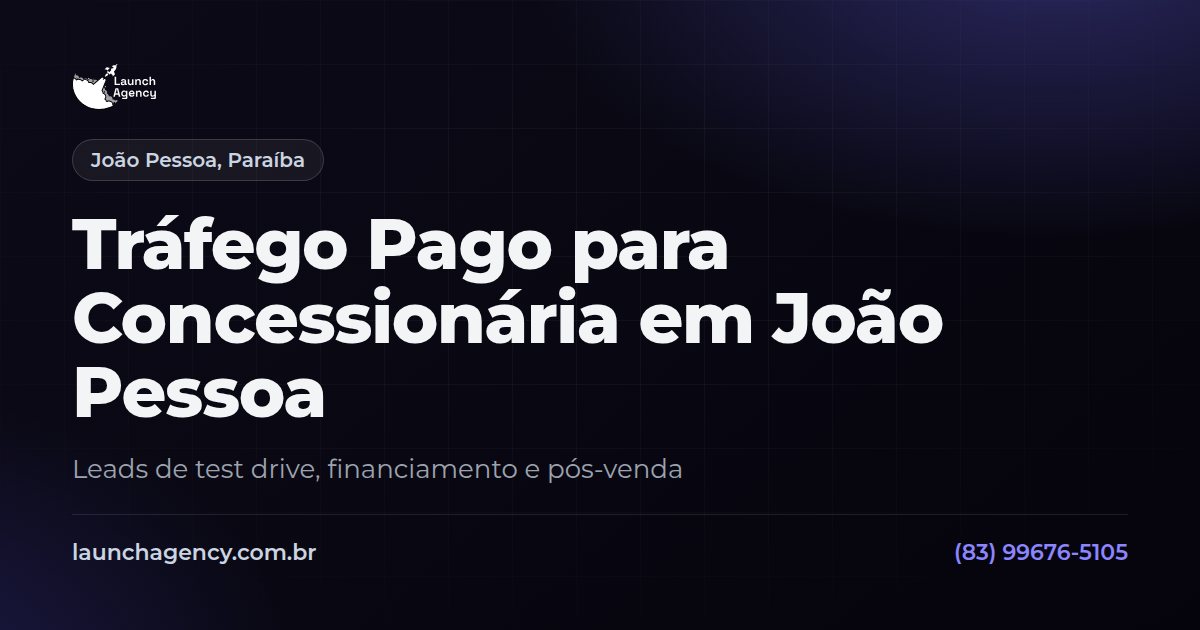 Tráfego Pago para Concessionária em João Pessoa | Launch Agency